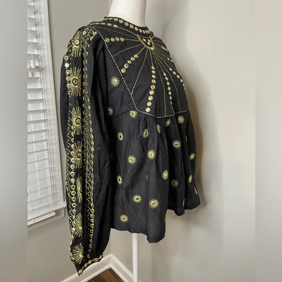 NWOT Farm Rio Sun Embroidered Blouse - Picture 7 of 12